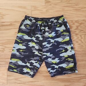 Eddie Bauer Black and Gray Athletic Shorts Lightweight Elastic Waist Kids XL